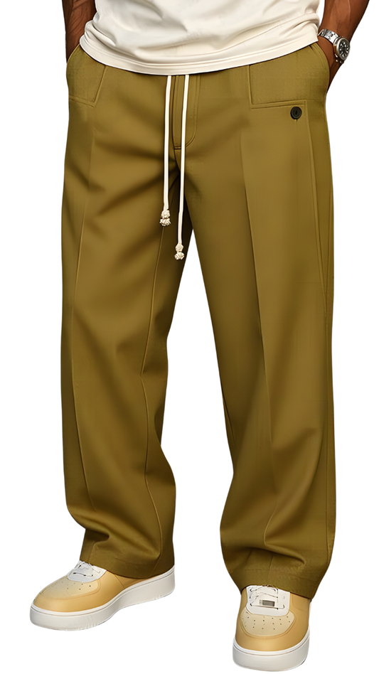 Pantalones con cordón ajustable de estilo urbano y cómodo