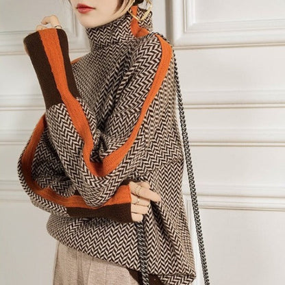 Mariele | Cuello alto con llamativas rayas en contraste